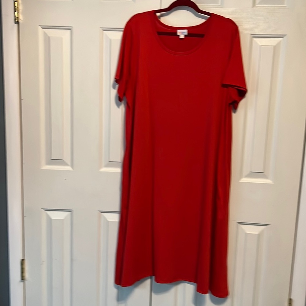 EUC Lularoe Jessie Dress 3XL Red